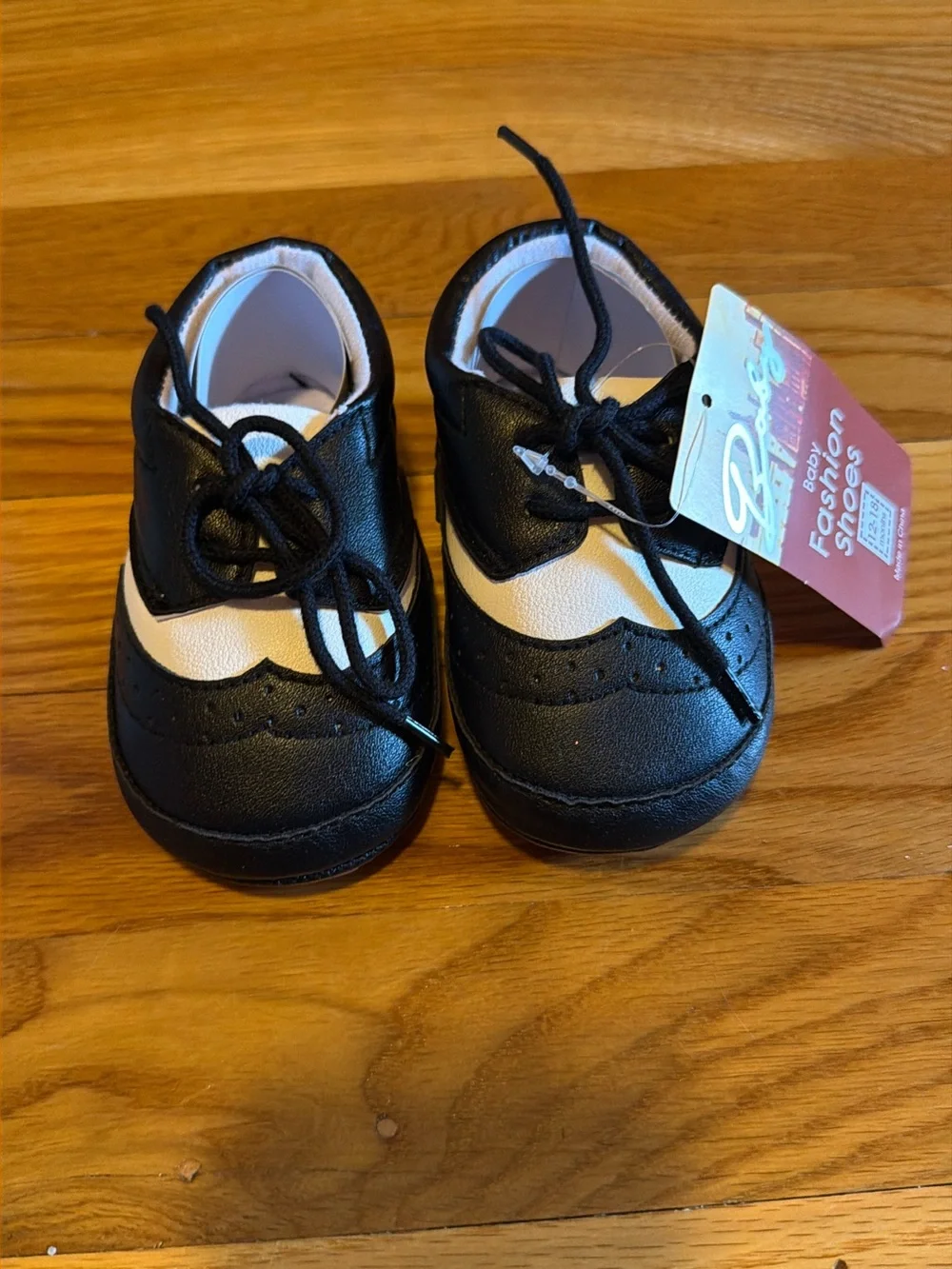 Black and White Baby Oxford Shoes